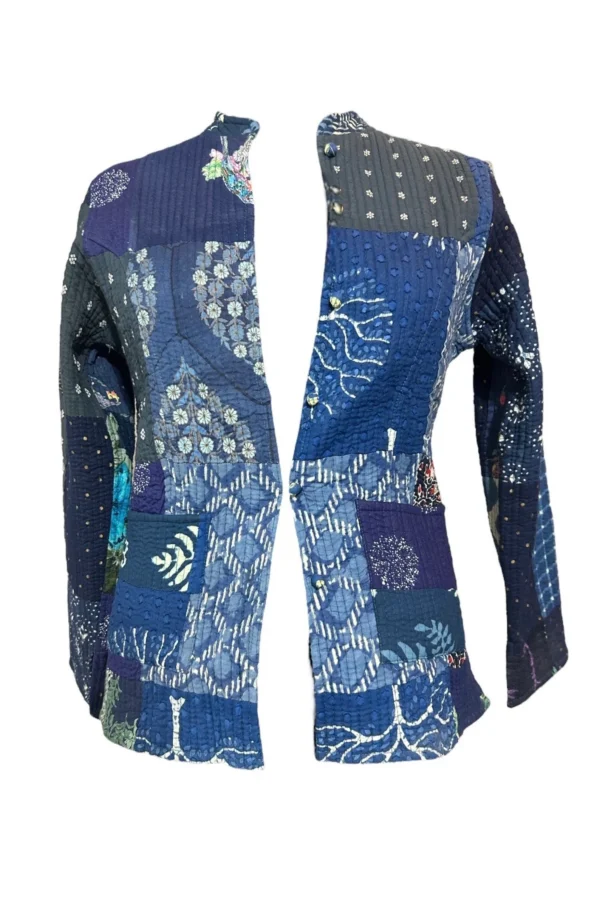 Beautiful Multi Colours Patchwork Reversible Kantha, Quilted, Vintage Jacket