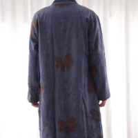 Suzani Hand Embroidery Long Jacket For Man And Woman Blue Floral Design - Image 4
