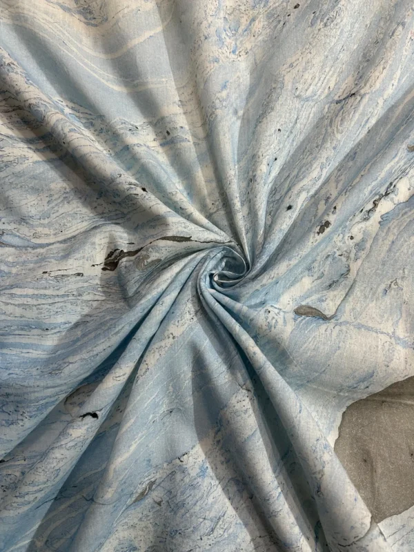 Water Blue Marble Print Fabric Soft Fabric Handmade Fabric