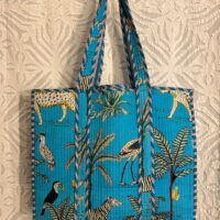 Quilted Hand Printed Totes Bag In Jungle Print Bags - Image 2