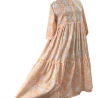 Beautiful Jaipuri Hand Block Printed Long Dress - Image 5