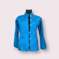 100% Cotton Handmade Reversible Light Weight Quilted Short Jacket - Image 4