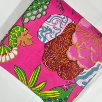 Pink Fruit Print 100 % Pure Cotton - Image 3