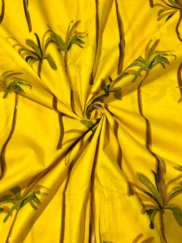 Yellow Palm Tree Fabric Tree Print Big Tree Fabric
