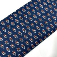Indian Blue Floral Print Fabric - Image 2
