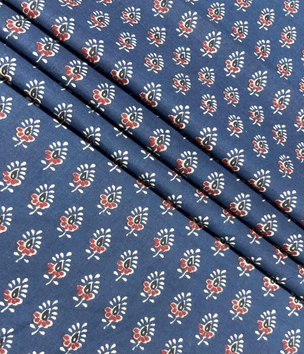 Indian Blue Floral Print Fabric