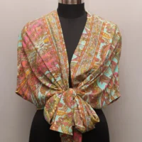 Pink Floral Block Print Dress For Women - Image 3
