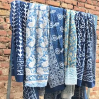 5 Pieces Assorted Lot Hand Block Print Scarfs - Image 3