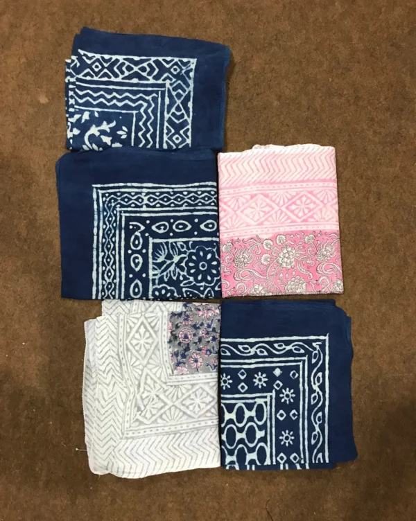 5 Pieces Assorted Lot Hand Block Print Scarfs