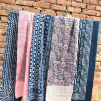 5 Pieces Assorted Lot Hand Block Print Scarfs - Image 4