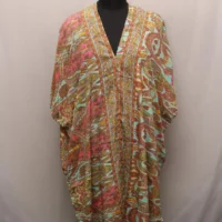Pink Floral Block Print Dress For Women - Image 2
