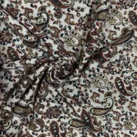 A Beautiful Silky Paisley Print Crepe Fabric Multi Coloured - Image 4