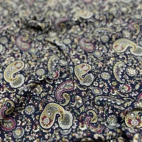 A Beautiful Silky Paisley Print Crepe Fabric Multi Coloured - Image 4