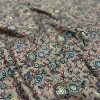 A Beautiful Silky Paisley Print Crepe Fabric Multi Coloured - Image 2