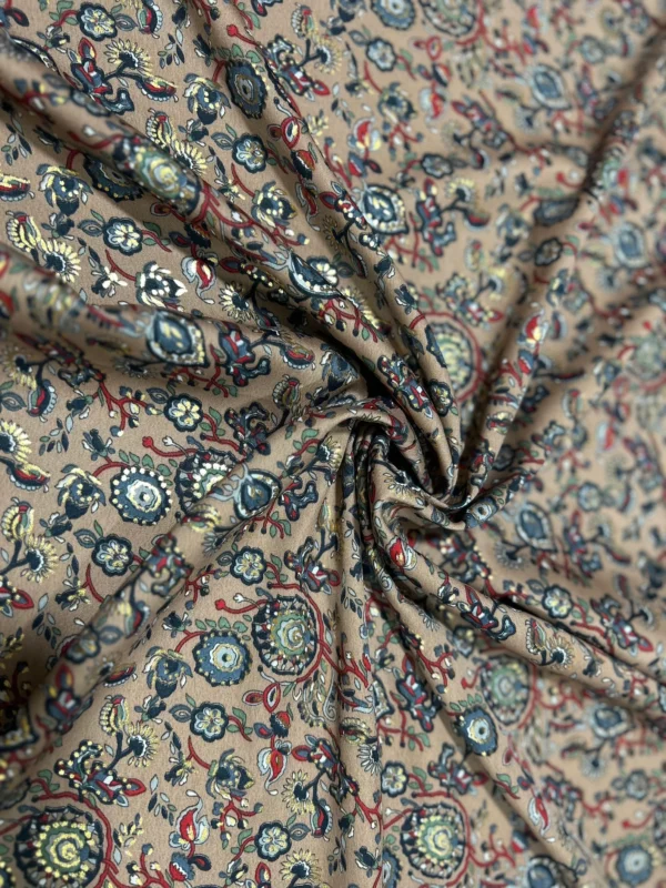 A Beautiful Silky Paisley Print Crepe Fabric Multi Coloured
