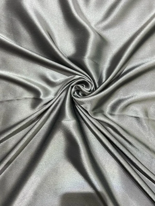 100% Indian Kasturi Plain Silk Fabric Plain Grey Colour