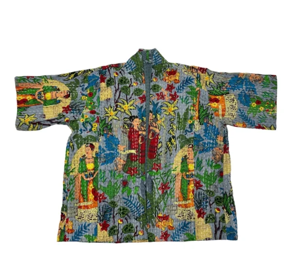 Farihda Khalo Kanta Work Hand Block Print Jacket Woman Wear