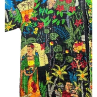 Farihda Khalo Kanta Work Hand Block Print Jacket Party Short Jacket - Image 3