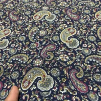 A Beautiful Silky Paisley Print Crepe Fabric Multi Coloured - Image 2
