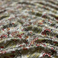 100% Indian Kasturi Crep Silk Fabric With Animals Print With Multi Colours - Image 4
