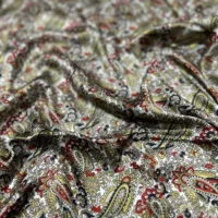 100% Indian Kasturi Crep Silk Fabric With Animals Print With Multi Colours - Image 5