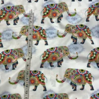 Elephant Print Satin Silk Fabric - Image 4
