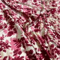 Pink Floral Satin Silk Fabric - Image 4