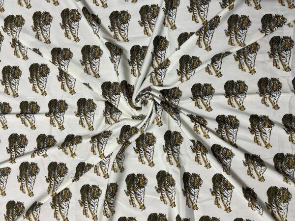 Tiger Print In Soft Crepe Fabric Dress Fabric