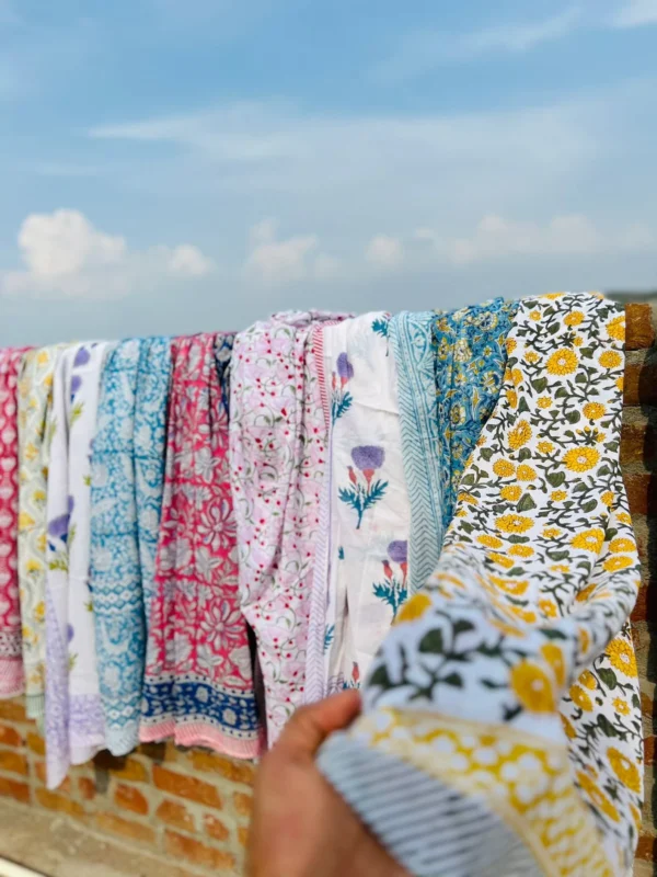 5 Piece Sarong Summer Lot Hand Block Print Scarfs