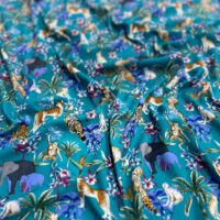 Jungle Print Silk Crep Fabric Dress Fabric Quilting Fabric Unique Fabric - Image 3