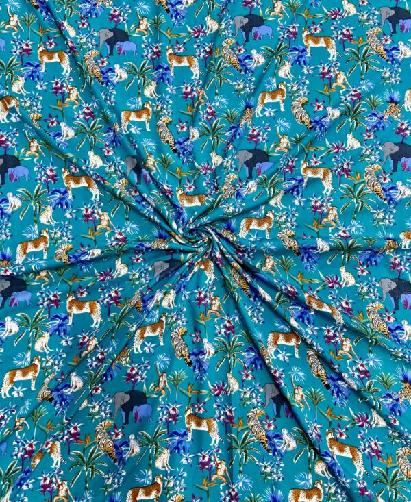 Jungle Print Silk Crep Fabric Dress Fabric Quilting Fabric Unique Fabric