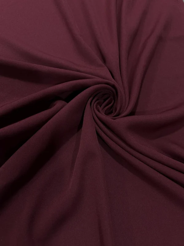 Wine Plain Soft Crepe Fabric Dress Fabric Curtains